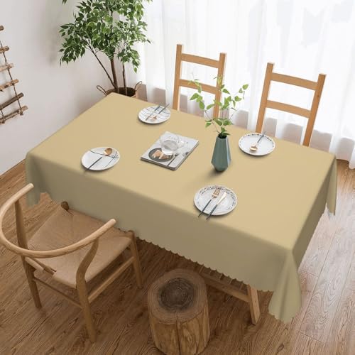 Tischdecke für rechteckige Tische, hellkhakifarben, 137 x 183 cm, wasserdichtes Polyester, farbige Tischdecken für Hochzeit, Bankett, Party, Zuhause, Esstisch von KHDKLXOHZ