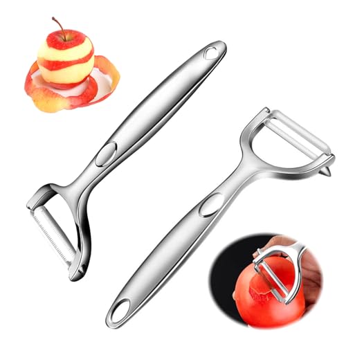 KHDULQ Sparschäler,Kartoffelschäler Schäler Gemüseschäler Spargelschäler Küche Gurkenschäler Edelstahl Peeler Kartoffelschälmaschine Testsieger,2 Stücke all in One Gemüseschäler KHDULQ Sparschäler,Kartoffelschäler Schäler Gemüseschäler Spargelschäler Küche Gurkenschäler Edelstahl Peeler Kartoffelschälmaschine Testsieger,2 Stücke all in One Gemüseschäler von KHDULQ