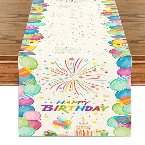 KHDULQ Tischläufer Geburtstag,Happy Birthday Tischläufer Bunt 183*33Cm Tischdecke Geburtstag Tischdekoration Geburtstag Feier für Kinder Mädchen Jungen Geburtstag Bunten Party Dekoration KHDULQ Tischläufer Geburtstag,Happy Birthday Tischläufer Bunt 183*33Cm Tischdecke Geburtstag Tischdekoration Geburtstag Feier für Kinder Mädchen Jungen Geburtstag Bunten Party Dekoration von KHDULQ