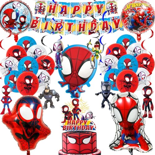 Ballon Dekoration für den Kindergeburtstag, 32 Stück Dekorationsset für den Kindergeburtstag, Enthält Banner, Folien Luftballons, Swirl Decoration, Tortenaufsatz,Für Junge party Dekorationen Ballon Dekoration für den Kindergeburtstag, 32 Stück Dekorationsset für den Kindergeburtstag, Enthält Banner, Folien Luftballons, Swirl Decoration, Tortenaufsatz,Für Junge party Dekorationen von KHFEIYUE