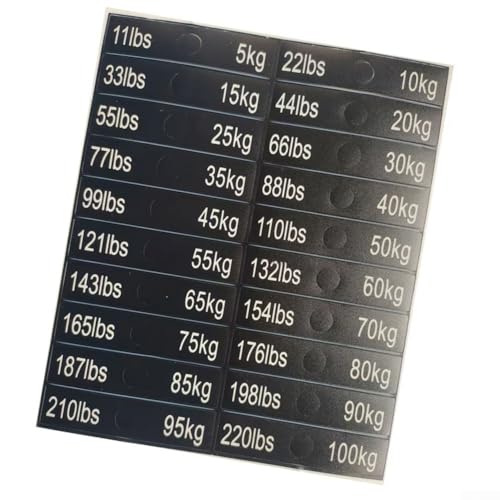 Gewichtsstapel-Etiketten Fitnessgerät Hantelscheibe Identifikationsaufkleber Fitnessgeräte Aufkleber Schwarz Verschiedene Spezifikationen für Cardio-Geräte Zubehör Material (D) von KHIronHive