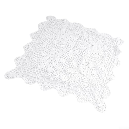 KHIronHive Tischdecke im Vintage-Stil, Baumwollspitze, für Zuhause, Restaurants und Cafés, 40 x 40 cm, Weiß KHIronHive Tischdecke im Vintage-Stil, Baumwollspitze, für Zuhause, Restaurants und Cafés, 40 x 40 cm, Weiß von KHIronHive