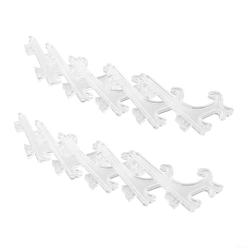 KHIronHive Verstellbare Kunststoff-Tellerhalter zum Präsentieren von Geschirr und Schüsseln, faltbare Staffelei-Ständer (transparent), 10 Stück von KHIronHive
