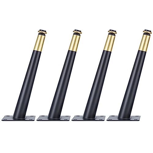 KHLMSRXJ 4 Stück Schrankbeine, konische Möbelbeine, verstellbare Möbelfüße, schwarz, DIY-Metall-Schrankfüße, Badezimmerschrankfüße, Küchenschrankfüße, 10–75 cm (+10 mm), Kleiderschrankbeine von KHLMSRXJ