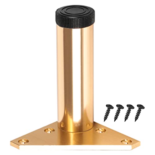 KHLMSRXJ 4 Stück Sofabeine, DIY-Möbelbeine aus Metall, goldfarben, verstellbare Möbelfüße, runde Couchfüße für Sitz, Schlafsofa, Zweisitzer, Chaiselongue, hochwertige Kleiderschrankbeine au von KHLMSRXJ