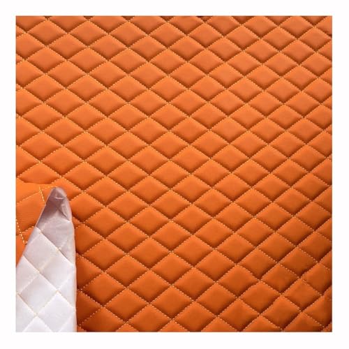 Kunstleder Gesteppt Meterware Polsterstoff Möbelstoff Kaschiert Leder Bezugsstoff Lederoptik Als Polster-Stoff/Sitzbezug(Oranje,1.6X10m) von KHPGQIAS