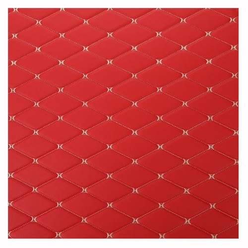 Kunstleder PE Gesteppt Kaschiert Leder Kunstleder Polsterstoff Gesteppt Kaschiert Meterware Möbelstoff Für Polstermöbel(Red,1.55X2m) von KHPGQIAS