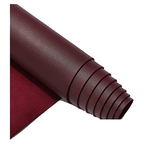 Kunstleder Stoff Kunstleder Hirschleder Samtstoff Kunstleder 1.38 Meter verbreiterter Polsterstoff zum Herstellen von Lederohrringe Schleifen Handwerk(Red coffee,1.38X8m) von KHPGQIAS