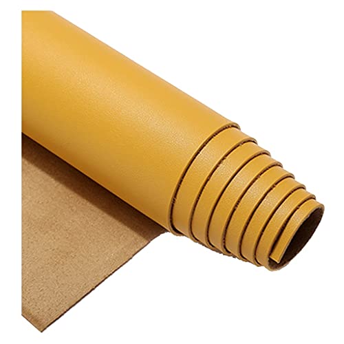 Leder Stoffrolle Kunstleder Stoff, Polsterstoff Heavy Duty Vinyl, Nähen Hobby Workshop Handgemachte Bastelbedarf Rohstoff(Yellow,1.38x0.5m) von KHPGQIAS