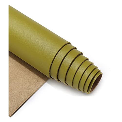 Leder Stoffrolle einfarbig Kunstleder Hirschleder Samtstoff, weiches Kunstleder Kunstleder Stoff, Meterware x 138 cm Breite, Meterware(Green,1.38x6m) von KHPGQIAS