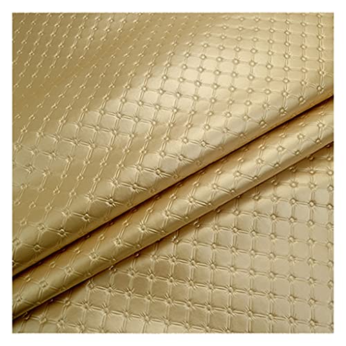 Möbelstoff Premium Bezugsstoff Zum PU Kunstleder,Stoff Polster Handwerk DIY Nähen Sofa Handtasche Auto Futter Autositz(Golden,1.38X2m) von KHPGQIAS