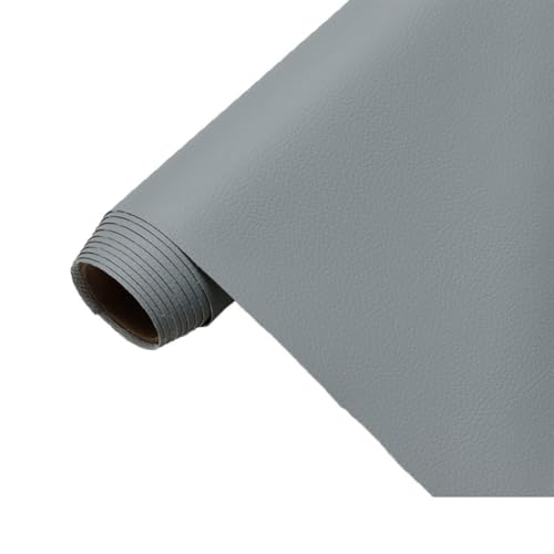 Polster PVC Kunstleder, Polsterstoff in Rindsleder Optik, Möbelstoff Meterware - Blau a - für sämtliche Polsterarbeiten, Autos, Boote, Dekorationen(Light Gray,1.6X9m) von KHPGQIAS
