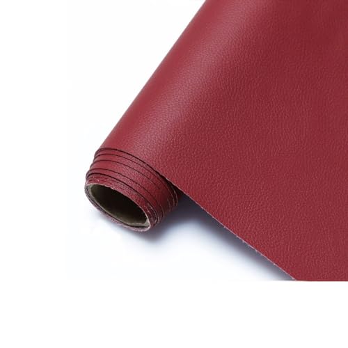 Polster PVC Kunstleder, Polsterstoff in Rindsleder Optik, Möbelstoff Meterware - Lila - für sämtliche Polsterarbeiten, Autos, Boote, Dekorationen(Burgundy,1.6X10m) von KHPGQIAS