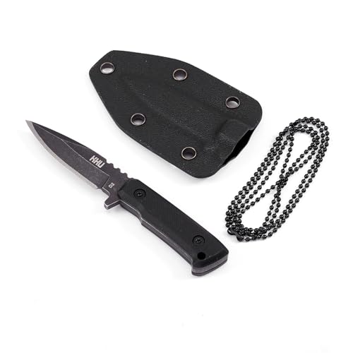 KHU Neck Knife Messer Outdoor Messer Jagdmesser Feststehende Klinge Mini Messer Survival Messer Bushcraft Messer - D2 Stahl, G10-Griff - Outdoor Jagd Camping - Mit Kydex Scheide - 13A KHU Neck Knife Messer Outdoor Messer Jagdmesser Feststehende Klinge Mini Messer Survival Messer Bushcraft Messer - D2 Stahl, G10-Griff - Outdoor Jagd Camping - Mit Kydex Scheide - 13A von KHU