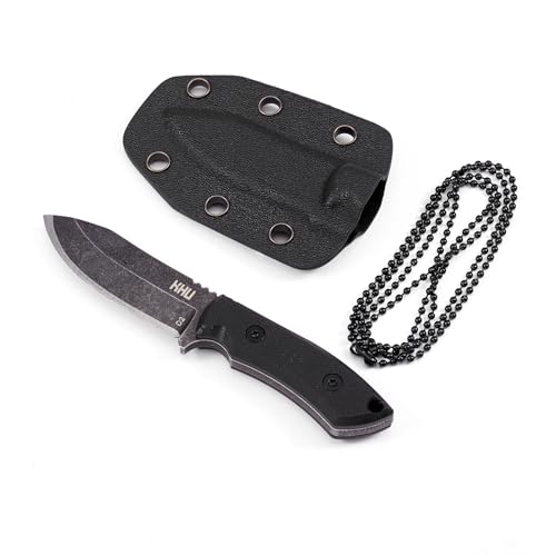 KHU Neck knife Messer Outdoor Messer Jagdmesser Feststehende Klinge mini messer Survival Messer Bushcraft Messer - D2 Stahl, G10-Griff - Outdoor Jagd Camping - Mit Kydex Scheide - 11A KHU Neck knife Messer Outdoor Messer Jagdmesser Feststehende Klinge mini messer Survival Messer Bushcraft Messer - D2 Stahl, G10-Griff - Outdoor Jagd Camping - Mit Kydex Scheide - 11A von KHU