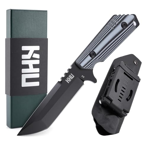 KHU Outdoor Messer Feststehende Klinge Jagdmesser Survival Messer Bushcraft Messer Camping Messer - D2 Stahl, G10-Griff - Outdoor Jagd Wandern - Mit Kydex Scheide - 30A KHU Outdoor Messer Feststehende Klinge Jagdmesser Survival Messer Bushcraft Messer Camping Messer - D2 Stahl, G10-Griff - Outdoor Jagd Wandern - Mit Kydex Scheide - 30A von KHU