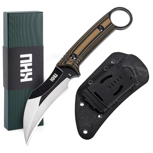 KHU Outdoor Messer Feststehende Klinge Survival Messer Jagdmesser Bushcraft Messer Camping Messer - D2 Stahl, G10-Griff - Outdoor Jagd Wandern - Mit Kydex Scheide - 22A von KHU