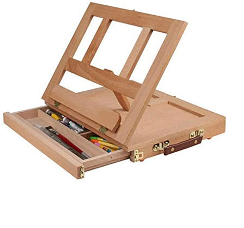 Schreibtischstaffelei, Tischstaffelei, Zeichenbrett, Tischstaffelei aus Buchenholz, tragbare Ölgemäldebox, Massivholzrahmen, anwendbar für Mal Schreibtischstaffelei, Tischstaffelei, Zeichenbrett, Tischstaffelei aus Buchenholz, tragbare Ölgemäldebox, Massivholzrahmen, anwendbar für Mal von KHYTEBV