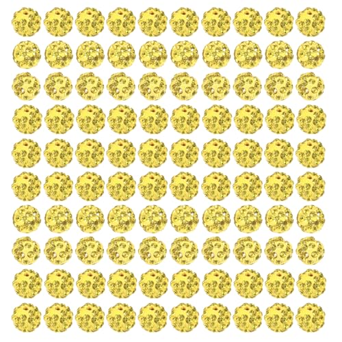 100 Pcs 10 Mm Funkelnde Kristallperlen Set Weiche Und Fliegende Disco Kugel Tonperlen Strasssperlen Für Handgefertigtes Zubehör 100 Pcs 10 Mm Funkelnde Kristallperlen Set Weiche Und Fliegende Disco Kugel Tonperlen Strasssperlen Für Handgefertigtes Zubehör von KHZen
