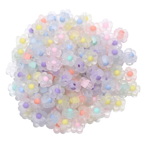 100pcs Sonnenblumen Acrylperlen Matte Transparente Gemischte Farben Spacer Perle Für Handgefertigtes Schmuckarmband Vorräte von KHZen