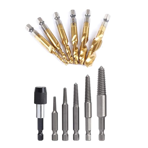 15pcs Bolzenentfernerschraubextraktenteilungsbohrer Mit Schaft Und Spannern Für Zerbrochene/beschädigte Bolzenstollen Extraktor Set von KHZen