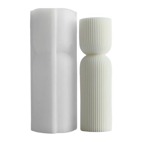 Flexible Silikonform Gestreiftes Säule Geformte Kerzenformen Duft Aromatherapys Herstellung Form Handgefertigter Ornamentform von KHZen