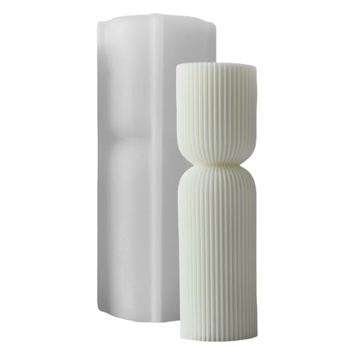 Flexible Silikonform Gestreiftes Säule Geformte Kerzenformen Duft Aromatherapys Herstellung Form Handgefertigter Ornamentform von KHZen
