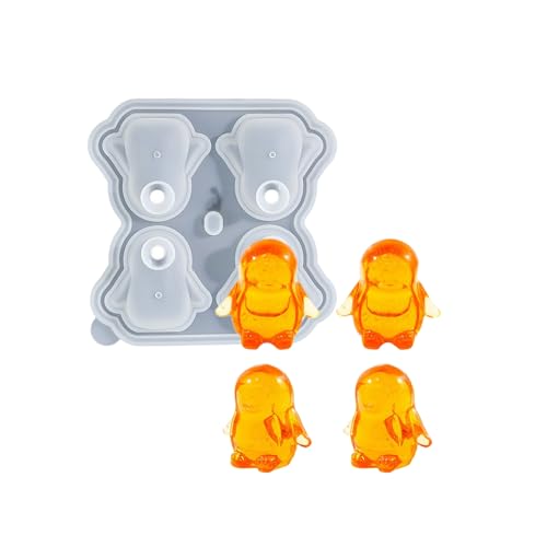 Fun Penguine Förmige Eisform Set Aus 4 Flexiblen Silikonschalen Mit Deckel Für Partyversorgungen Getränk Chiller Täglich Gebrauch von KHZen