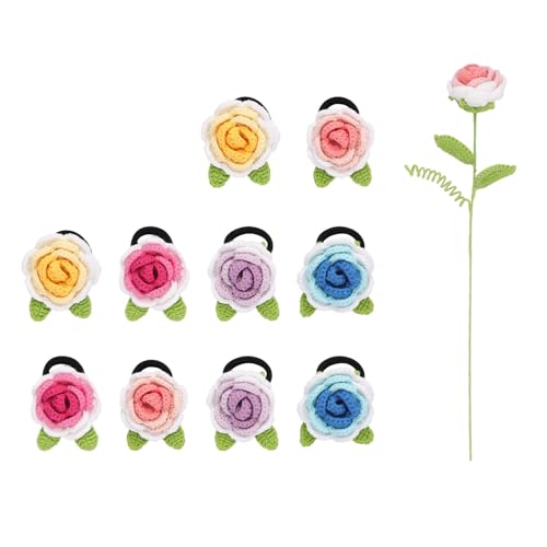 KHZen Blumenhaarband Häkelkits Haarseile Häkelstarter Kits Handgefertigtes Strickset Mit Häkelhaken Für Frauen Mädchen von KHZen