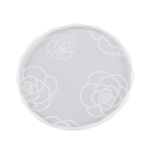 Rosenblume Silikonform Runde Rechteck Tablett Tasse Matte Epoxidharz Gussform Für Home Dekorationen von KHZen