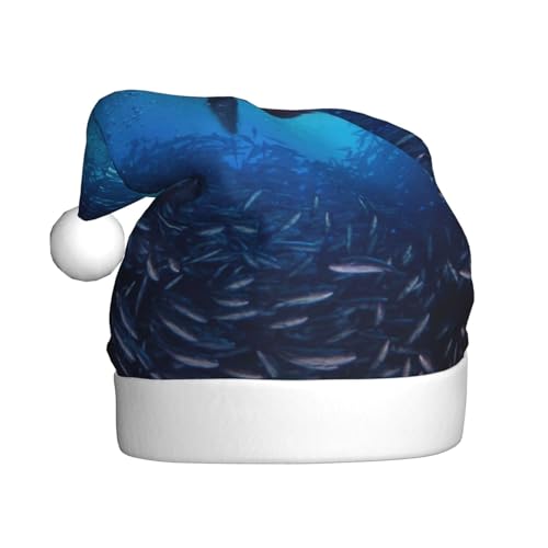 KHiry Plüsch-Weihnachtsmannmütze, Weihnachtsmütze für Erwachsene, Unterwasser-Seelöwe, leuchtende Weihnachtsmütze, Plüsch-Weihnachtsmannmütze von KHiry