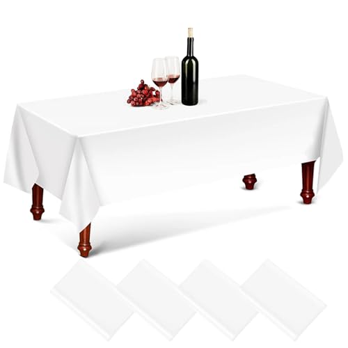 4 Stück Einweg Tischdecke Weiß, 137x274cm Tischdecke Bierzeltgarnitur, Wasserdicht Tischdecke Biertisch, Rechteckige Tischdecke Weiß für Hochzeit, Party, Kindergeburtstag, Weihnachten 4 Stück Einweg Tischdecke Weiß, 137x274cm Tischdecke Bierzeltgarnitur, Wasserdicht Tischdecke Biertisch, Rechteckige Tischdecke Weiß für Hochzeit, Party, Kindergeburtstag, Weihnachten von KHstylehoo