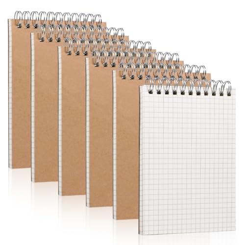 KHstylehoo 6 Stück Notizblock A6, 80 Blatt/160 Seiten Notizbuch A6, Kraft Cover Notizblock Klein, Spirale Notizblock A6 für Büro Und Schule KHstylehoo 6 Stück Notizblock A6, 80 Blatt/160 Seiten Notizbuch A6, Kraft Cover Notizblock Klein, Spirale Notizblock A6 für Büro Und Schule von KHstylehoo