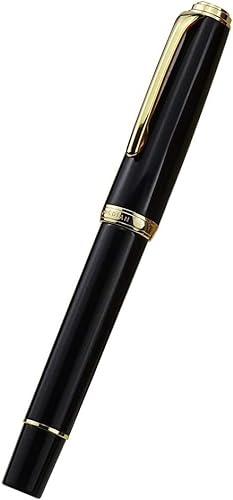 Füller HongDian 960 Retro-Füllfederhalter aus schwarzem Harz, klassischer Stift mit extra feiner Spitze, inklusive Metallbox und Tintenkonverter, glatter Schreibstift von KIANSLA