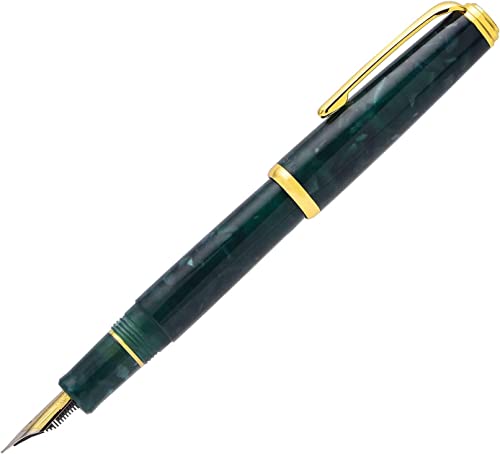 Füller Hongdian N1 grüner Harz-Füllfederhalter, klassischer Stift mit extra feiner Spitze, inklusive Metallbox und Tintenkonverter, glatter Schreibstift von KIANSLA