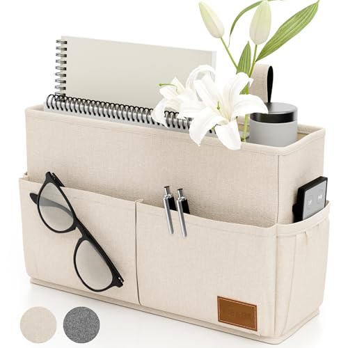 Großer Nachttisch-Caddy mit großen Taschen und Flaschenhalter, um all Ihre Accessoires einfach zu organisieren – die perfekte Aufbewahrung für jeden Studentenwohnheim – passend für alle Betten und Großer Nachttisch-Caddy mit großen Taschen und Flaschenhalter, um all Ihre Accessoires einfach zu organisieren – die perfekte Aufbewahrung für jeden Studentenwohnheim – passend für alle Betten und von KIBAGA