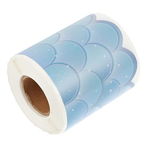 KICHOUSE 1 Rolle Wellenaufkleber Bulletin -Brettdekorationen Wandaufkleber Frühlings-Pinnwand- Wandtattoos für Klassenzimmer gewellter Mustergrenzaufkleber Aufkleber Papier Blau von KICHOUSE