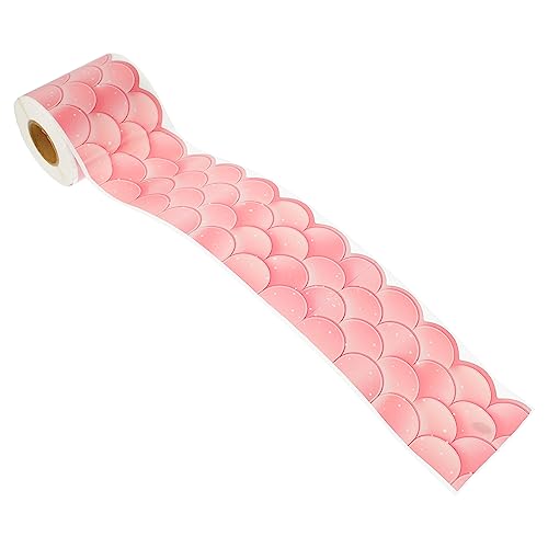 KICHOUSE 1 Rolle Wellenaufkleber Wellenrand Schultafelgrenzen Im Klassenzimmer Bulletin-grenzen Gewellter Mustergrenzaufkleber Bulletin Board Decoration Sticker Tafelabziehal Papier Rosa von KICHOUSE