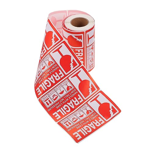 KICHOUSE 1 Rolle Zerbrechliches Etikett Etiketten Name Ziehen Um Warnung Das Verpackung Farbe Zerbrechliches Band Aufkleber Rot von KICHOUSE