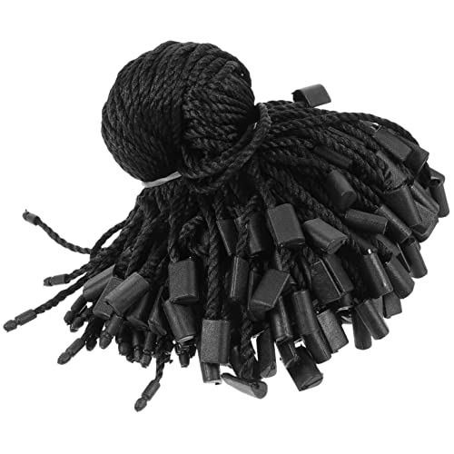 KICHOUSE 1 Saiten Hängeetikett mit Linie hängende Seile schwarzes Schlüsselband nähen preisschild kunststoffseil hängende Etikettenschlaufen Seile für Kleideranhänger Polyesterfaden Black von KICHOUSE