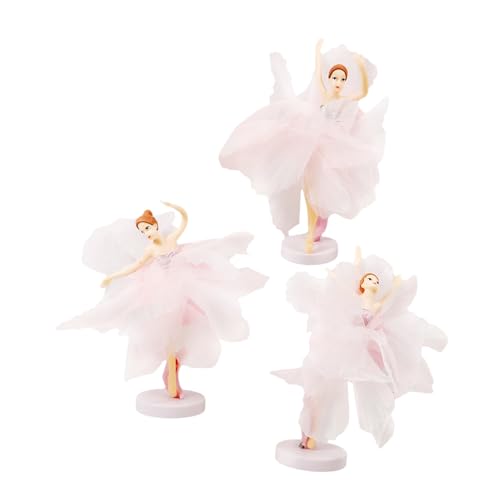 KICHOUSE 1 Satz 6 Stück Ballettmädchen-Ornamente Tänzer-Ornamente Balletttänzerin Figur Mini Kuchendeckel büro dekoration office decoration Tortendeko Kuchen liefert Plastik Rosa von KICHOUSE