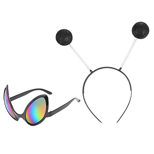 KICHOUSE 1 Satz Alien-stirnband Abschlussball Ohrringe Spielset-zubehör Mode-stirnband Grüne Ohrhänger Brille Und Stirnband Ohrringe Im Trend Platz Gläser Sonnenbrille Plastik von KICHOUSE