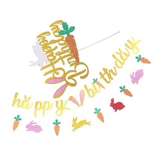 KICHOUSE 1 Satz Geburtstagsfeier Dekoration Topper Ammer Partydekorationen Partydekorationsset Cupcake-dekorationen Hasenbanner Geburtstagstorte Dekorationen Partyzubehör Papier KICHOUSE 1 Satz Geburtstagsfeier Dekoration Topper Ammer Partydekorationen Partydekorationsset Cupcake-dekorationen Hasenbanner Geburtstagstorte Dekorationen Partyzubehör Papier von KICHOUSE
