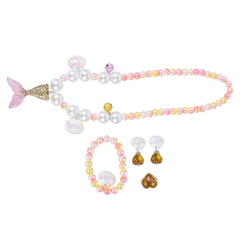 KICHOUSE 1 Satz Perlenkette Armband Meerjungfrau Halskette Süße Accessoires Ohrclip Babygeschenk Meerjungfrau-anhänger-Halskette -Armband Babyschmuck Süße Halskette Yellow Harz KICHOUSE 1 Satz Perlenkette Armband Meerjungfrau Halskette Süße Accessoires Ohrclip Babygeschenk Meerjungfrau-anhänger-Halskette -Armband Babyschmuck Süße Halskette Yellow Harz von KICHOUSE