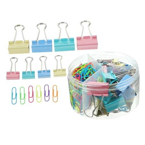 KICHOUSE 1 Satz Ticketclip -Büroklammer -Set geformt farbig Büroklammern Papierclip Bunte Bindemittel Clips Office -Datei Clips Office -Bindungs ​​-Push -Clip Quittungsklammern Metall von KICHOUSE