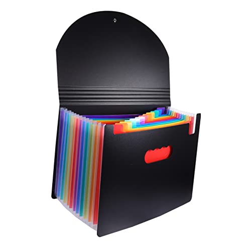 KICHOUSE 1 Stück Akkordeon Ordnerbehälter Einheit Stapelbare Erweiterbare Abdeckung Tasche Fächermappen Papier Organizer Fächermappen Regale Ordner Multi Banker Boxen Bunte Kunststoff von KICHOUSE