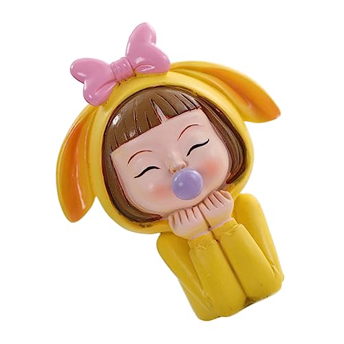 KICHOUSE 1 Stück Puppenschmuck Kuchen verzieren Tortenverzierungen für Mini lustig Glücklich Fee Kuchenschmuck Kuchen-Skulptur-Ornamente Kuchendekor für Partyzubehör Harz Gelb von KICHOUSE