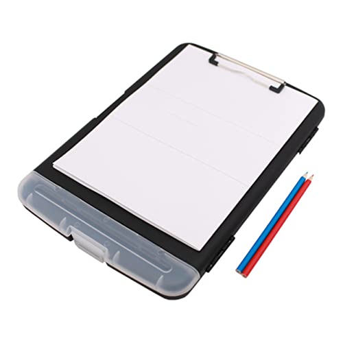 KICHOUSE 1 Stück Wasserdichtes Klemmbrett mit Abdeckung Kunststoff Clipboard für Schule und Büro für Notizen und Dokumente Langlebiges Schreibbrett mit Stiftslot Schwarz von KICHOUSE