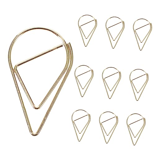 KICHOUSE 10 Stück Büroklammer büroartikel büromaterial Klemmen stationery ordner Clips Markierungen dokumentieren rahmen Heftklammern vielseitige Papiernadel Buchstift Stahldraht Golden von KICHOUSE