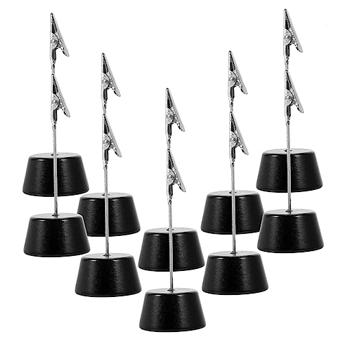 KICHOUSE 10 Stück Cliphalter Schreibtisch-Organizer Karte Schilderhalter Clip Tischplatte ästhetische Raumdekoration bürodeko büro dekoration Party Bildhalter Memo-Versorgung hölzern Black von KICHOUSE